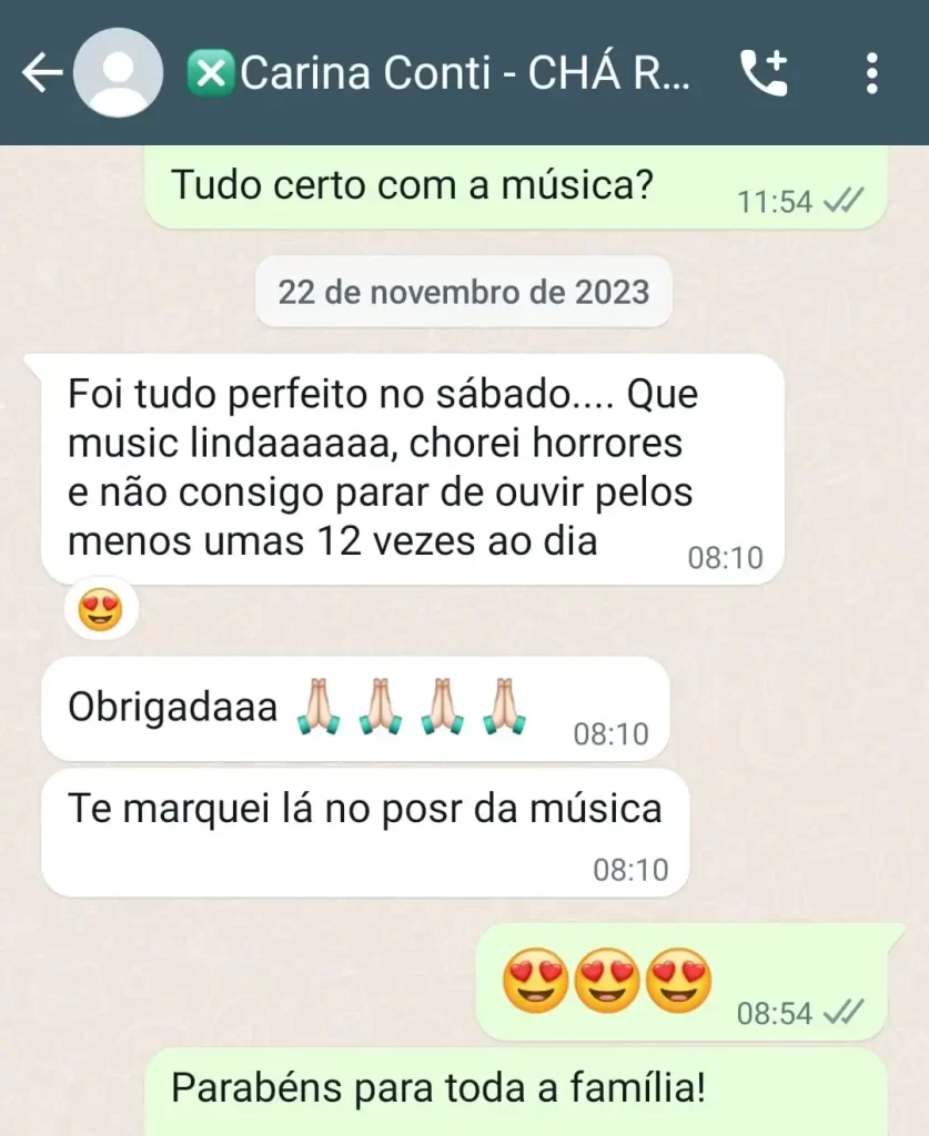 Musica para Cha Revelação Personalizada - Depoimentos 33
