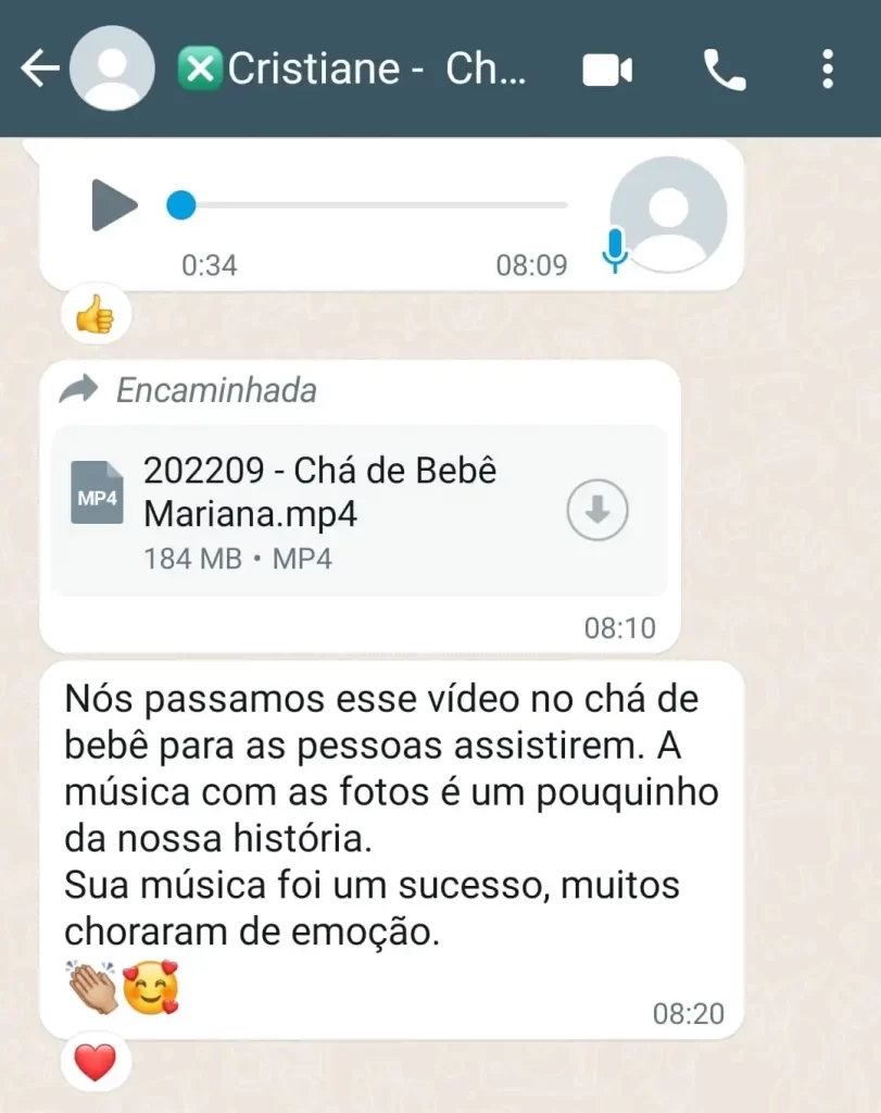 Musica para Cha Revelação Personalizada - Depoimentos 32