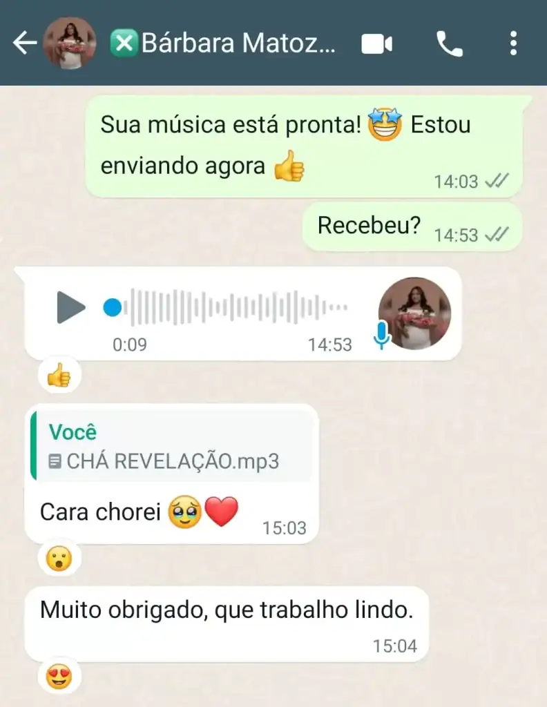 Musica para Cha Revelação Personalizada - Depoimentos 21