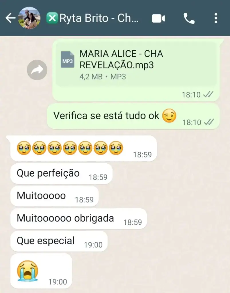Musica para Cha Revelação Personalizada - Depoimentos 12